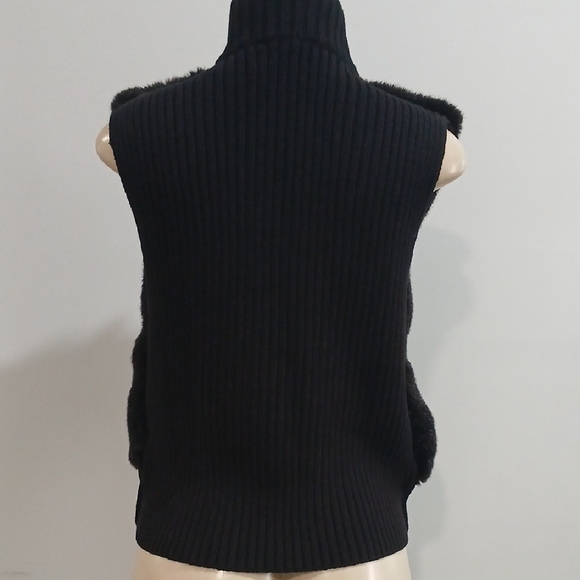 Black Faux Fur Vest, By Lisa, Sz M, new With Tags - Picture 5 of 11